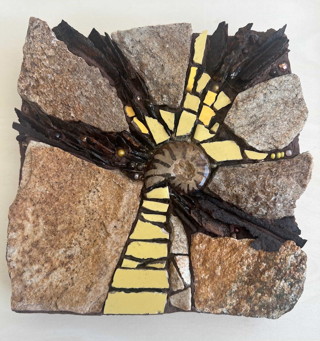 Spiral in Rust, mixed media artwork from Rust Series by Cami Pirvu