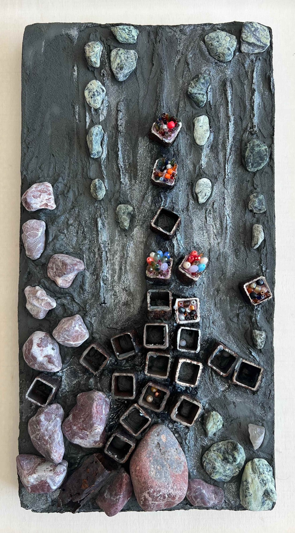 Bloom in Rust, mixed media artwork from Rust Series by Cami Pirvu