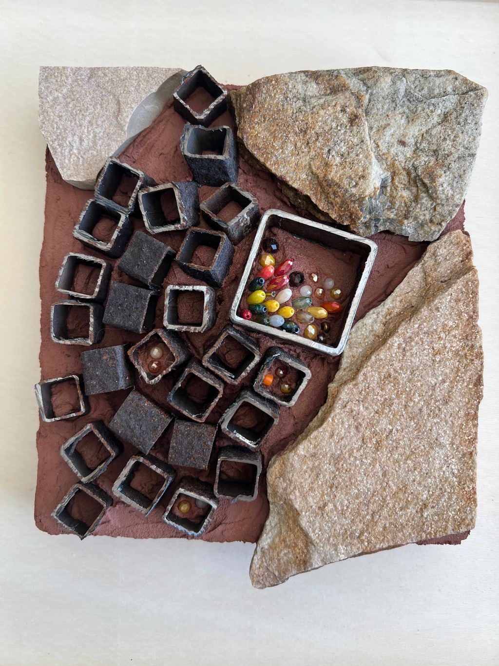 Inner Reservoir, mixed media artwork from Rust Series by Cami Pirvu