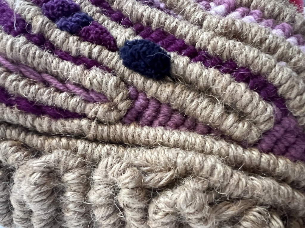 Detail of Layered Growth, textile artwork by Cami Pirvu