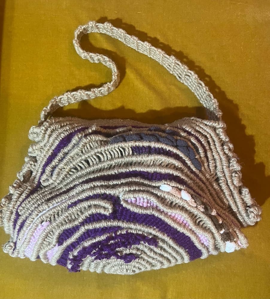 Back View of Layered Growth, textile artwork by Cami Pirvu